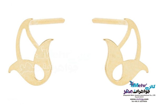 نمای دوم گوشواره طلا - طرح بتهجقه