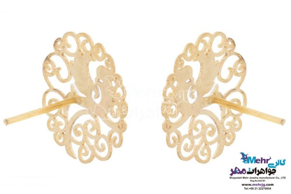 نمای دوم گوشواره طلا - طرح سیمرغ