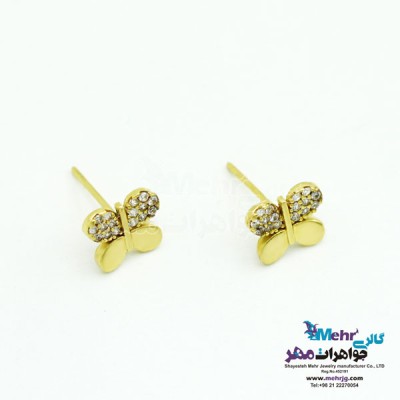 نمای دوم گوشواره طلا - طرح پروانه