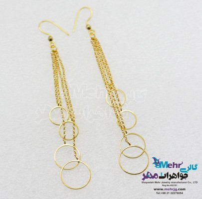 نمای دوم گوشواره طلا - طرح دایره