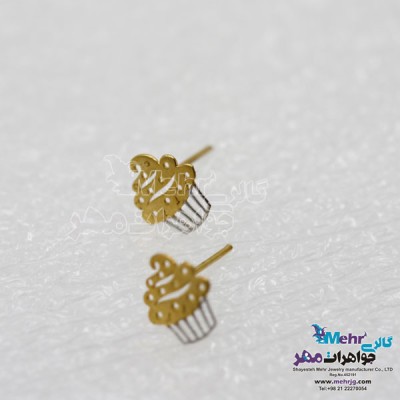 نمای دوم گوشواره طلا - طرح کاپ کیک