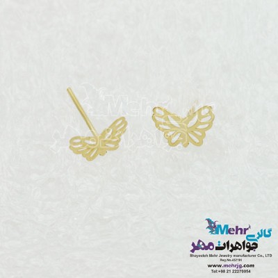 نمای دوم گوشواره طلا - طرح پروانه