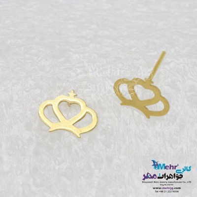 نمای دوم گوشواره طلا - طرح تاج