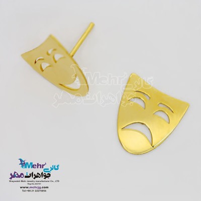 نمای دوم گوشواره طلا - طرح اشک‌ها و لبخندها