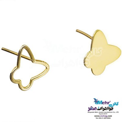 نمای دوم گوشواره طلا - طرح پروانه