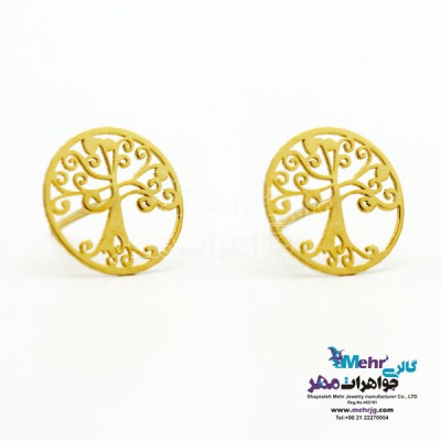 نمای دوم گوشواره طلا - طرح درخت