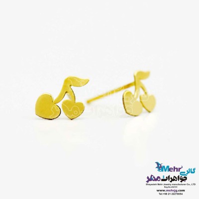 نمای دوم گوشواره طلا - طرح گیلاس