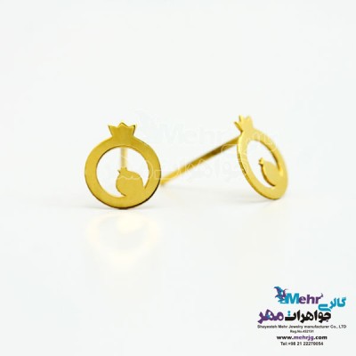نمای دوم گوشواره طلا - طرح انار