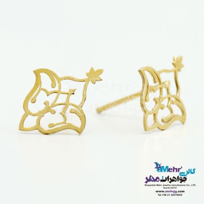 نمای دوم گوشواره طلا - طرح اسلیمی