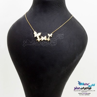 نمای دوم گردنبند طلا - طرح پروانه