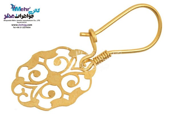 نمای دوم گوشواره طلا - طرح اسلیمی