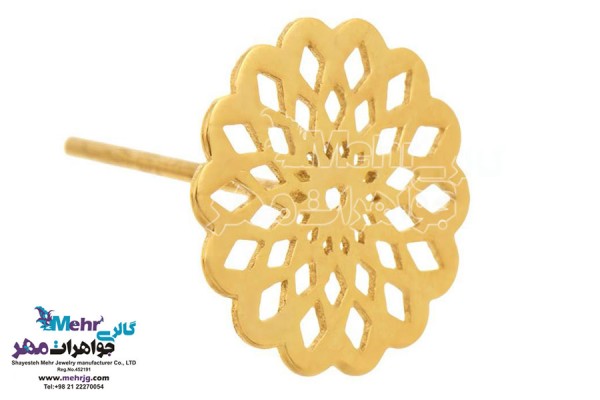 نمای دوم گوشواره طلا - طرح خورشید