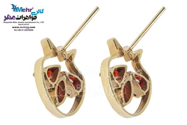 نمای دوم گوشواره طلا - طرح انار