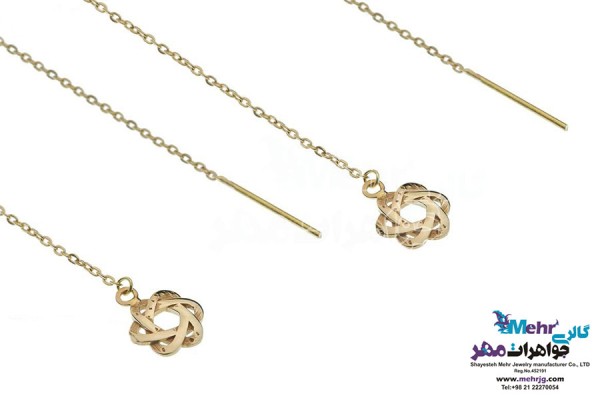 نمای دوم گوشواره طلا - طرح گل