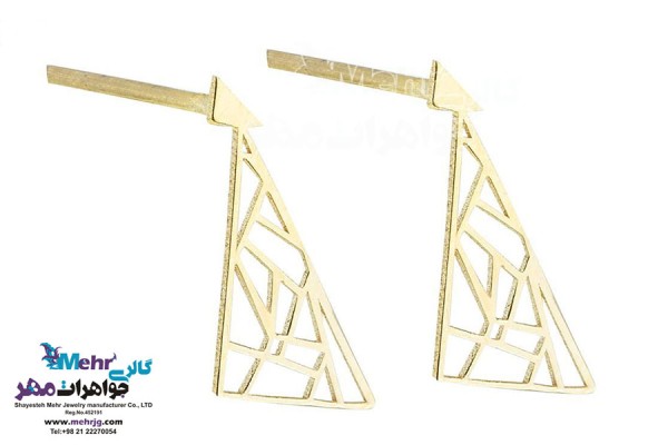نمای دوم گوشواره طلا - طرح مثلث