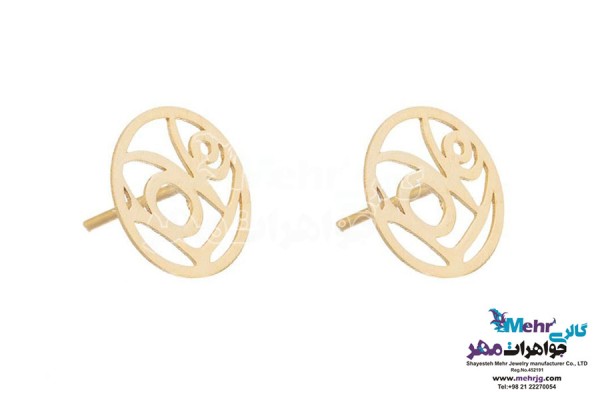 نمای دوم گوشواره طلا - طرح عشق