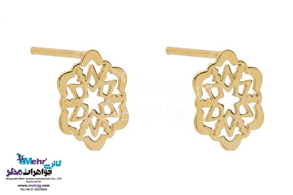 نمای دوم گوشواره طلا - طرح برف