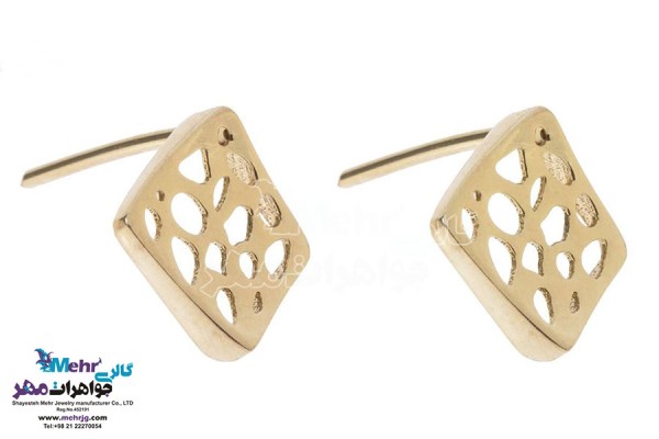 نمای دوم گوشواره طلا - طرح هندسی