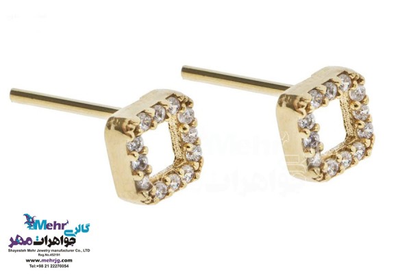 نمای دوم گوشواره طلا - طرح هندسی