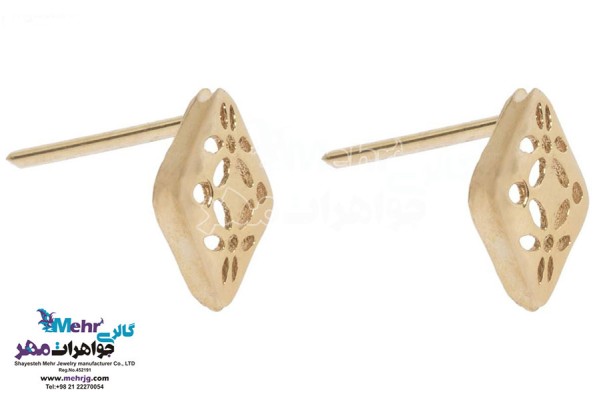 نمای دوم گوشواره طلا - طرح هندسی