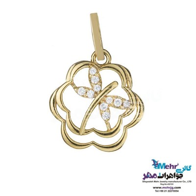 نمای دوم نیم ست طلا - آویز و گوشواره - طرح سنجاقک