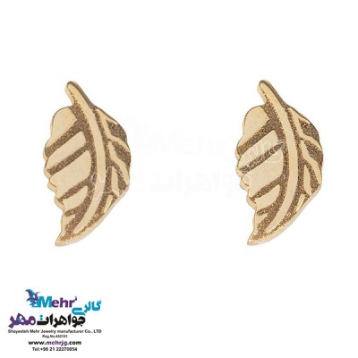 نمای دوم نیم ست طلا - آویز و گوشواره - طرح برگ