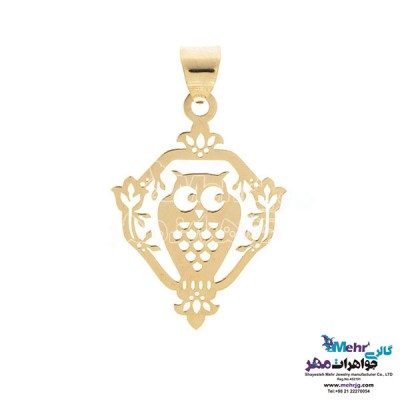 نمای دوم نیم ست طلا - آویز و گوشواره - طرح جغد