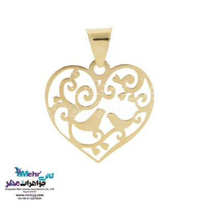 نمای دوم نیم ست طلا - آویز و گوشواره - طرح پرنده و شاخه