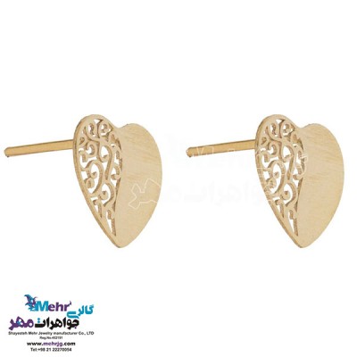 نمای دوم نیم ست طلا - آویز و گوشواره - طرح قلب