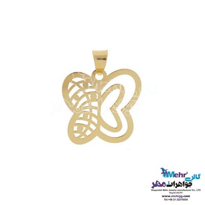 نمای دوم نیم ست طلا - آویز و گوشواره - طرح پروانه