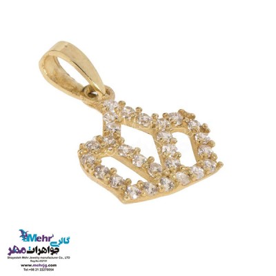 نمای دوم نیم ست طلا - آویز و گوشواره - طرح تاج