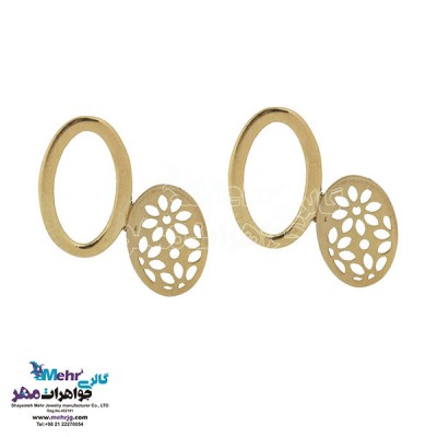 نمای دوم نیم ست طلا - آویز و گوشواره - طرح هندسی