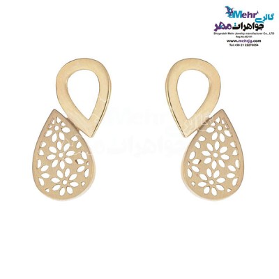 نمای دوم نیم ست طلا - آویز و گوشواره - طرح قطره