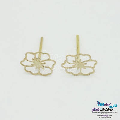 نمای دوم گوشواره طلا - طرح گل