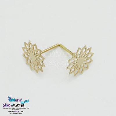 نمای دوم گوشواره طلا - طرح گل خورشیدی