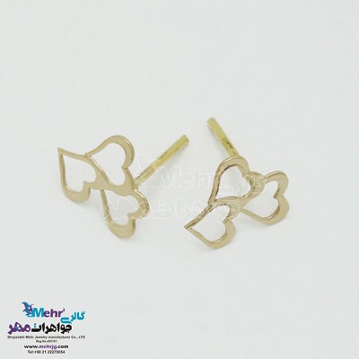 نمای دوم گوشواره طلا - طرح قلب