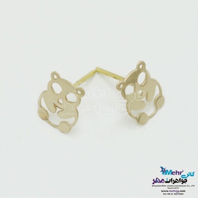 نمای دوم گوشواره طلا - طرح خرس پاندا
