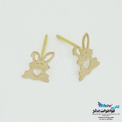 نمای دوم گوشواره طلا - طرح خرگوش