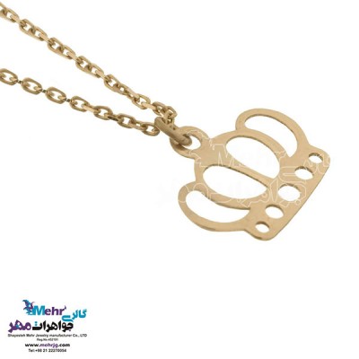 نمای دوم آویز ساعت طلا - طرح تاج