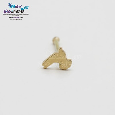 نمای دوم پیرسینگ طلا - طرح کبوتر