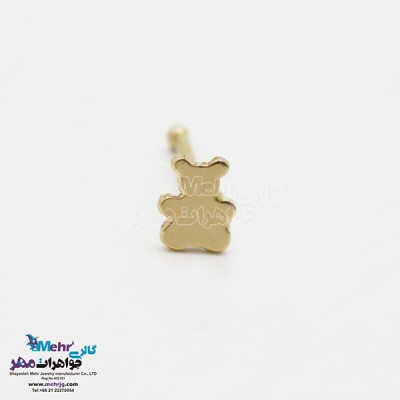 نمای دوم پیرسینگ طلا - طرح خرس