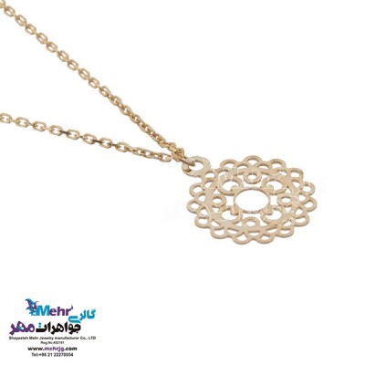 نمای دوم آویز ساعت طلا - طرح هندسی