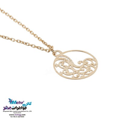 نمای دوم آویز ساعت طلا - طرح طاووس