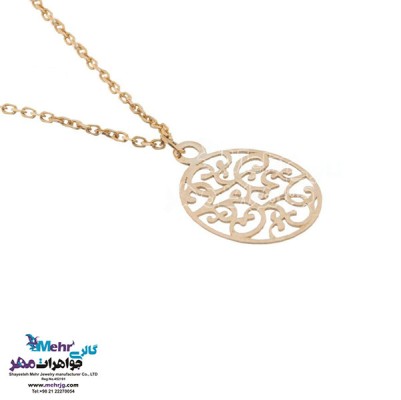 نمای دوم آویز ساعت طلا - طرح اسلیمی