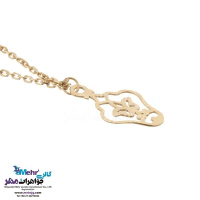 نمای دوم آویز ساعت طلا - طرح اسلیمی