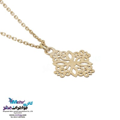 نمای دوم آویز ساعت طلا - طرح اسلیمی