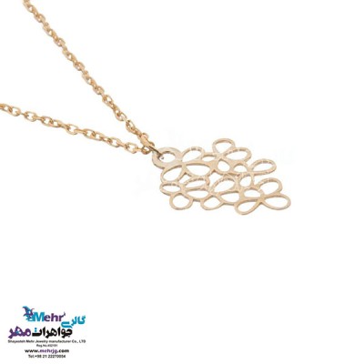 نمای دوم آویز ساعت طلا - طرح گل