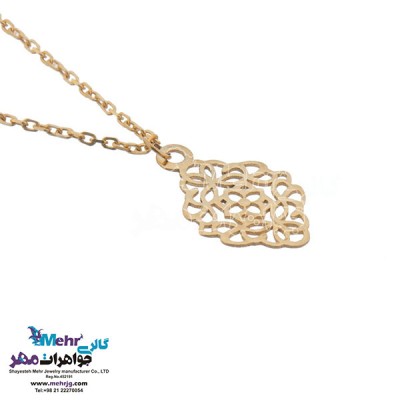 نمای دوم آویز ساعت طلا - طرح اسلیمی