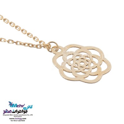 نمای دوم آویز ساعت طلا - طرح گل