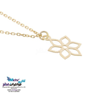 نمای دوم آویز ساعت طلا - طرح گل شش پر